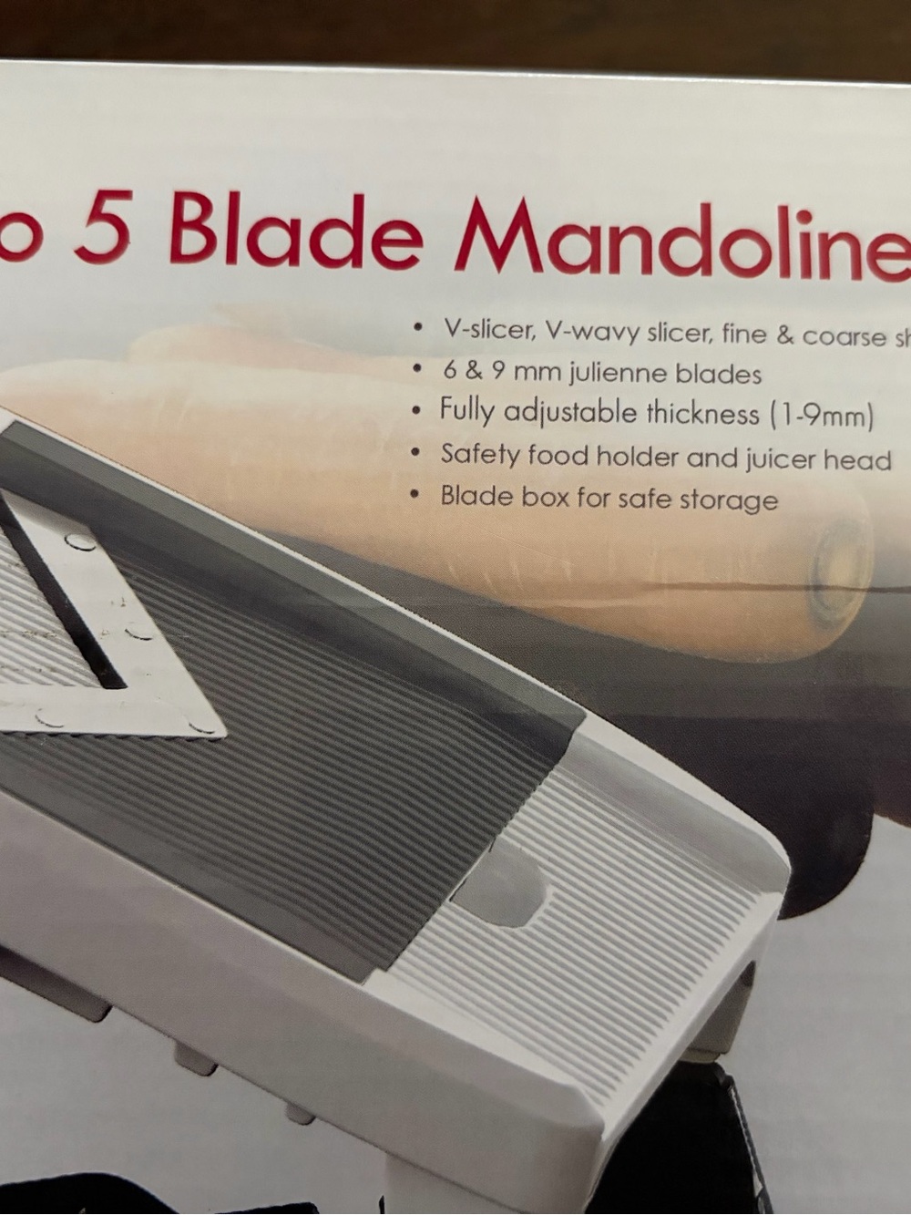 5-Blade Mandoline Slicer - White and Gray Kitchen Slicer